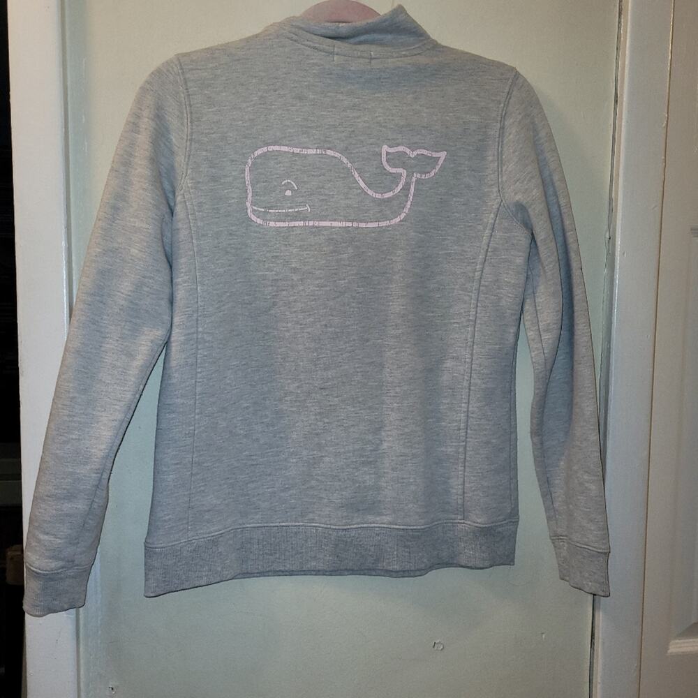 Vineyard Vines Womens 1/4 Zip Pullover Sweatshirt Gray/Pink Size XS - Picture 9 of 10
